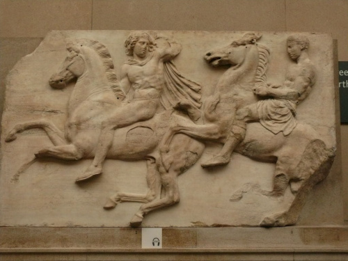 Horsemen from the west frieze of the Parthenon 438-32 BC #BritishMuseum