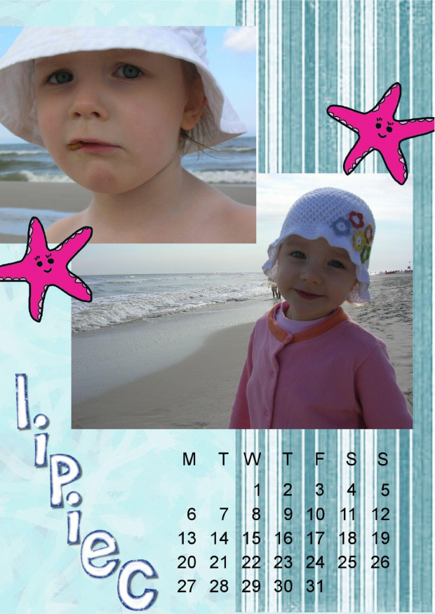 Kalendarz 2009 - Lipiec #DigitalScrapbooking #kalendarz