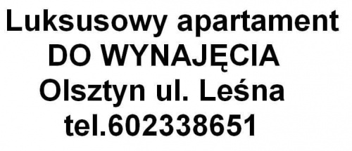 ogłoszenie #wynajmę #Olsztyn #Leśna #apartament #DoWynajęcia